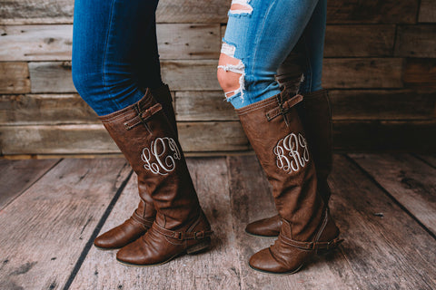 riding boots with initials