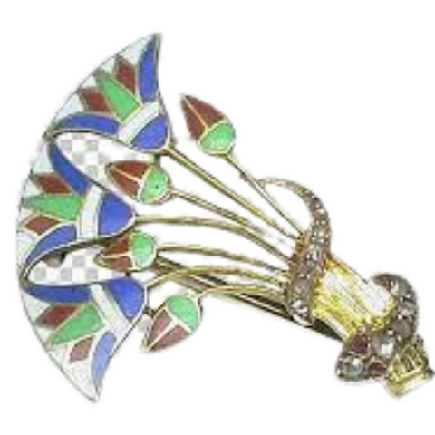 Egyptian Lotus Floral Brooch