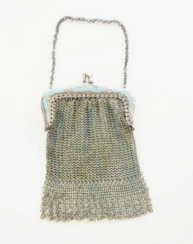 chatelaine antique bag metal mesh little purse vintage accessories talkingfashion