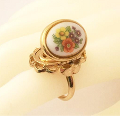 locket ring vintage jewelry