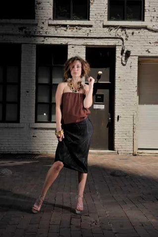 Amy Candrall White modeling Marni dress for luxboheme Talkingfashion.net