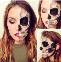 Half Skeleton Makeup Look