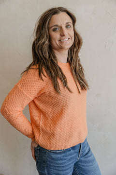 JAYCIE ORANGE CREWNECK LONG SLEEVE TOP