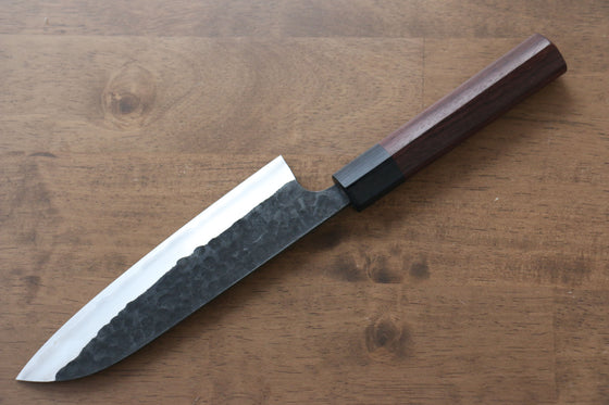 Katsushige Anryu Blue Super Santoku Japanese Knife 165mm Shitan Handle - Japanny - Best Japanese Knife