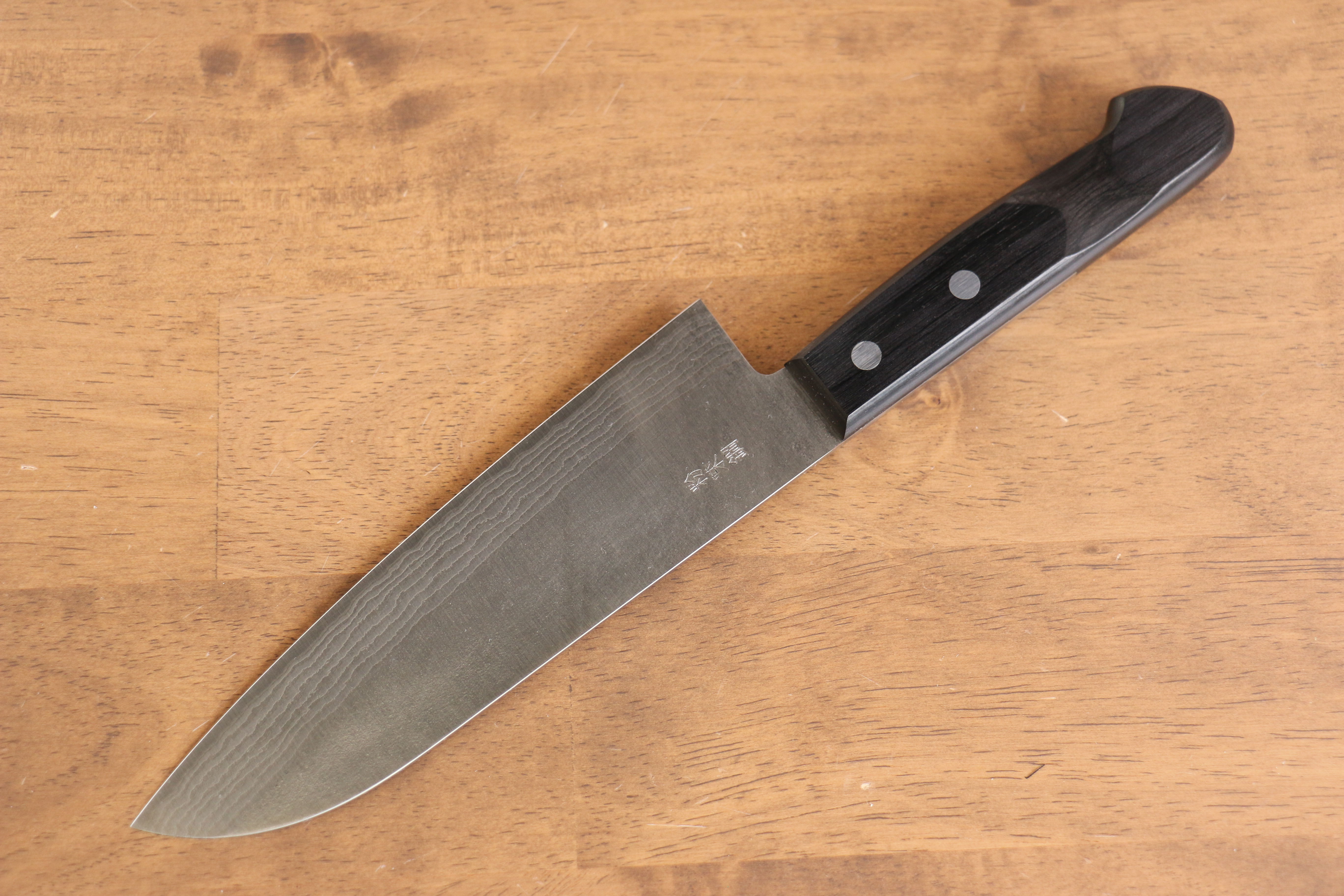 Nao Yamamoto SRS13 Nashiji Damascus Santoku Japanese Knife 170mm Black Pakka wood Handle - Japanny - Best Japanese Knife