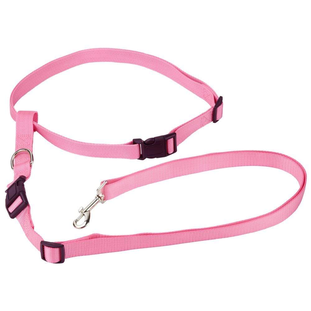 Femmina | "Adjustable Handsfree Hands Free Dog Running Jogging Waist Belt Lead Leash, Pink / Small"