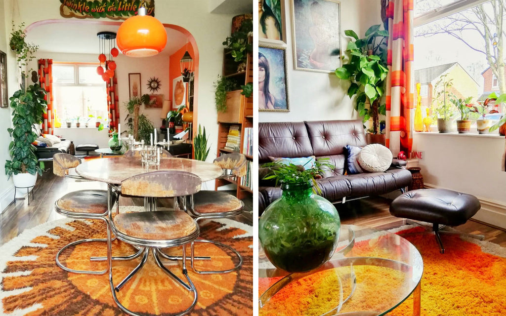 House Tour: Estelle’s 70’s-tastic Home - Dining room and lounge