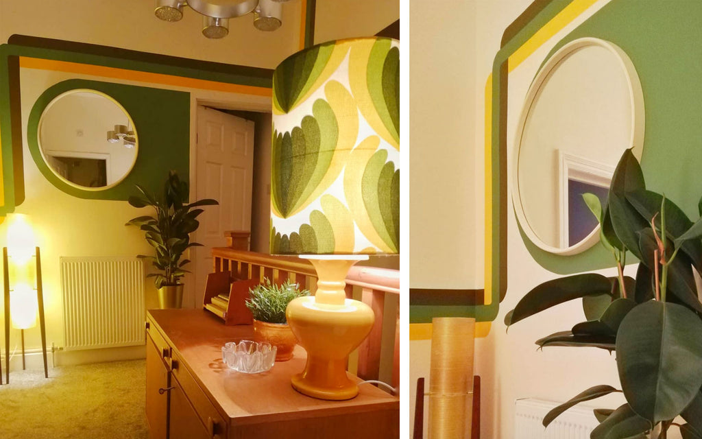 House Tour: Estelle’s 70’s-tastic Home - super graphics on landing