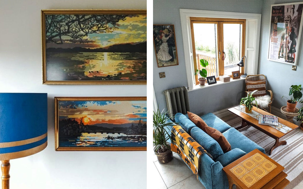 Inkabilly Blog House Tour: Aislings Eclectic Shack - Mid Century paintings and lounge furniture