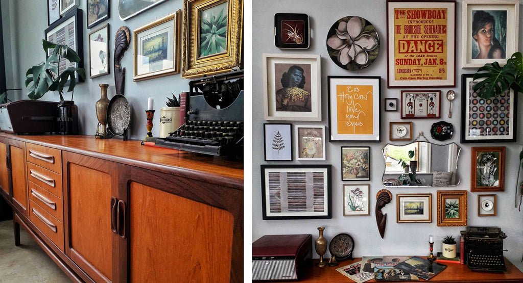 Inkabilly Blog House Tour: Aisling's Eclectic Shack - sideboard and gallery wall
