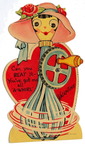 Vintage Valentine Card Flirtatious Humor Grocer Shopper Buying