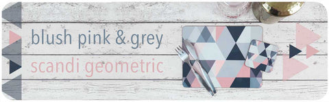 Blush Pink and Grey Scandi Geometric Homewares