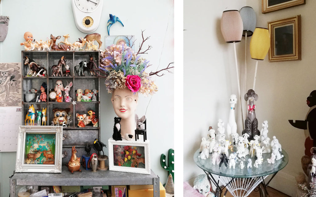 Hazel's Kitsch Collections and handmade assemblages - Inkabilly Blog House Tour