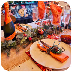 Orange 70s Christmas Table Decor - Customer Photo