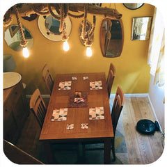 Customer photo of Scandi Geometric placemats & coasters in Scandi style dining room