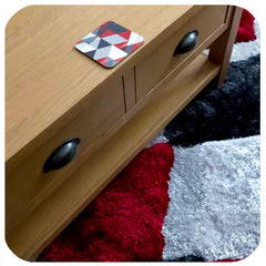 Customer photo of Scandi Geometric coaster on sideboard on top of matching scandi rug