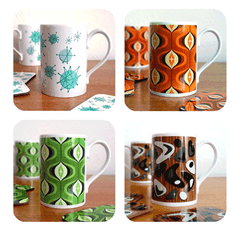 New mid century inspired mugs