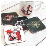 Roller Derby Coasters and mugs