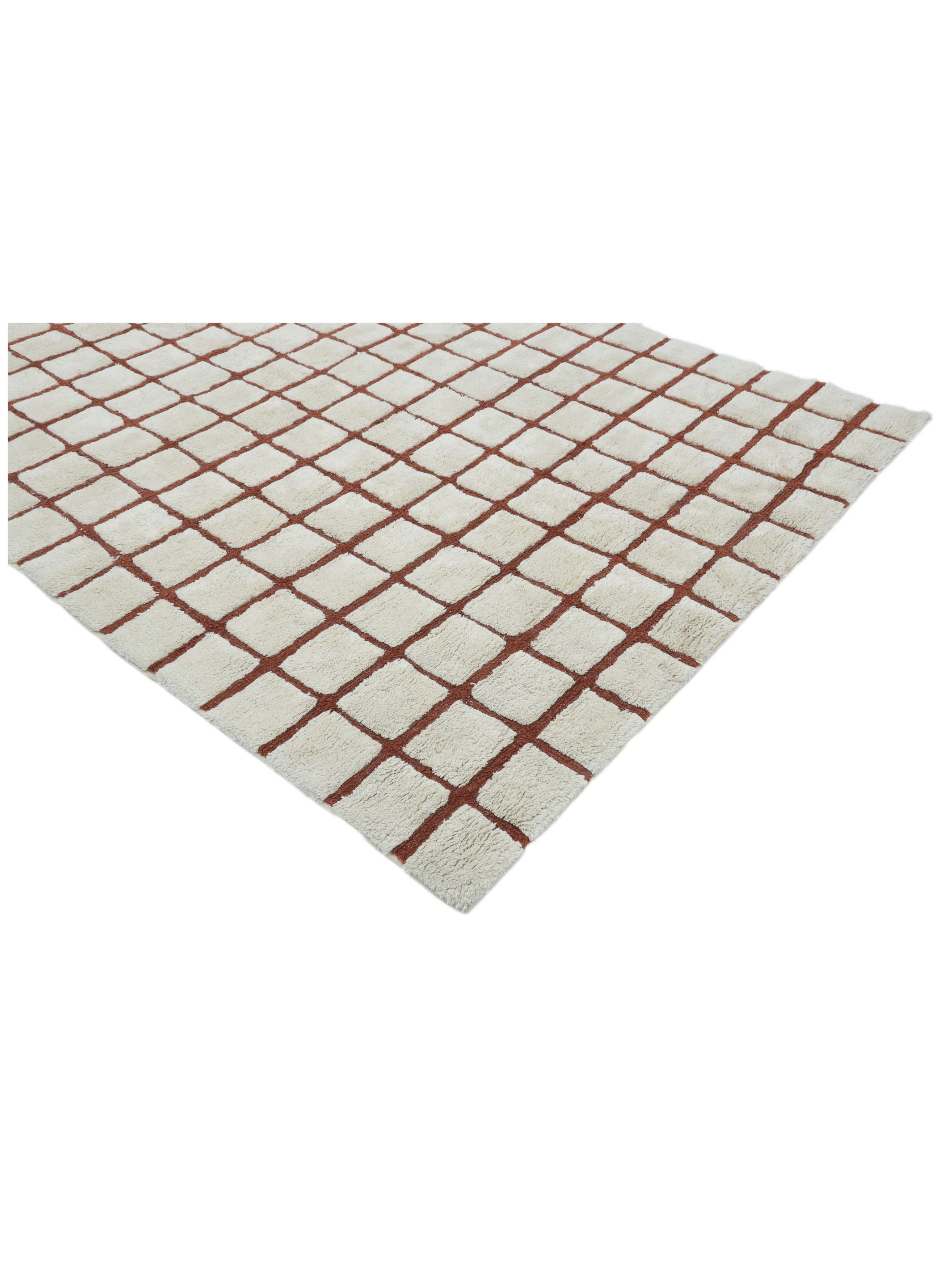 Grid Rug - Rust sky blue The Gingham Rug brings a
