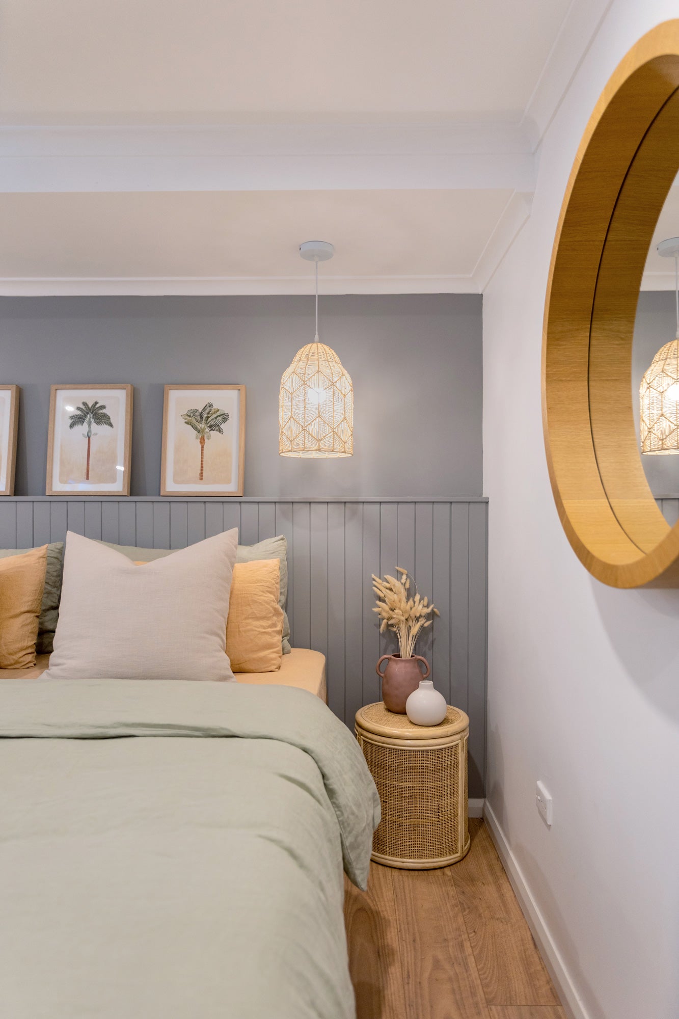 Hunter & Nomad - Coastal Scandinavian Master Bedroom Reveal Bedside Detail