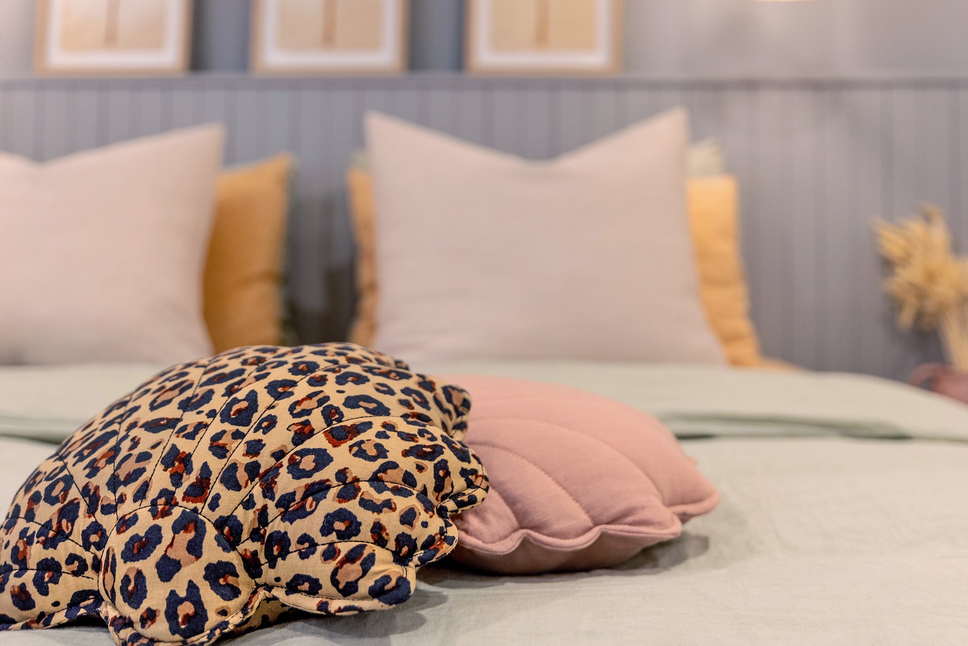 Hunter & Nomad - Coastal Scandinavian Master Bedroom Reveal Leopard Print Cushion