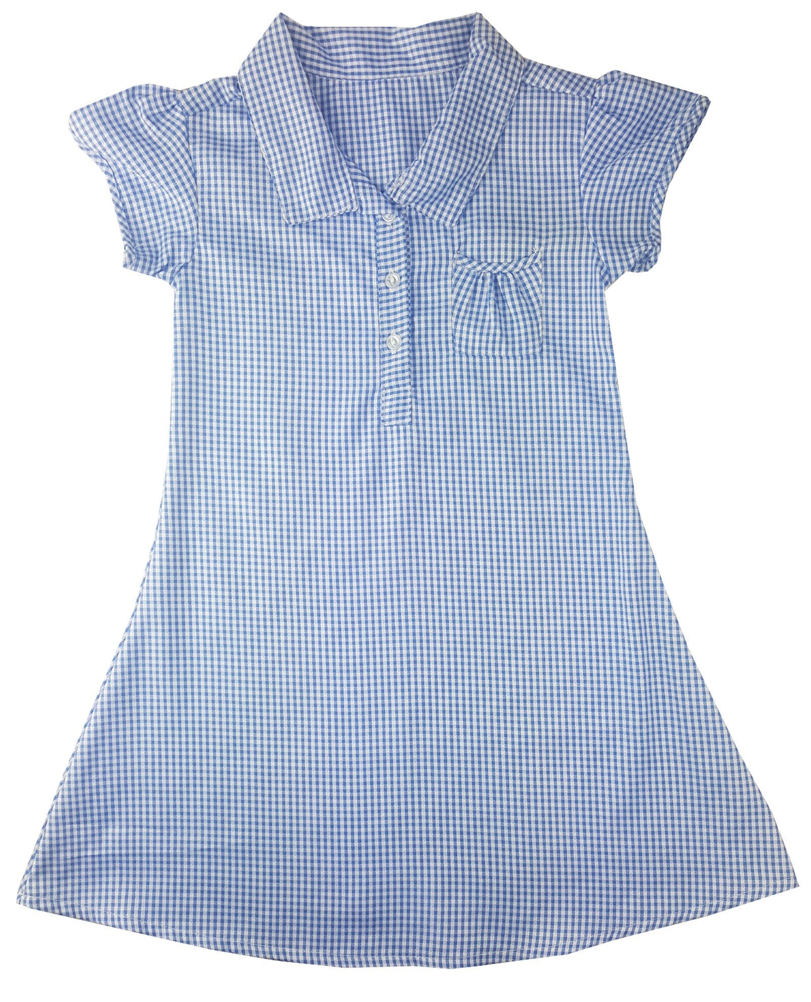 Girls Checkered Gingham Blue School Dress (Style#0087) – Kidswholesale ...
