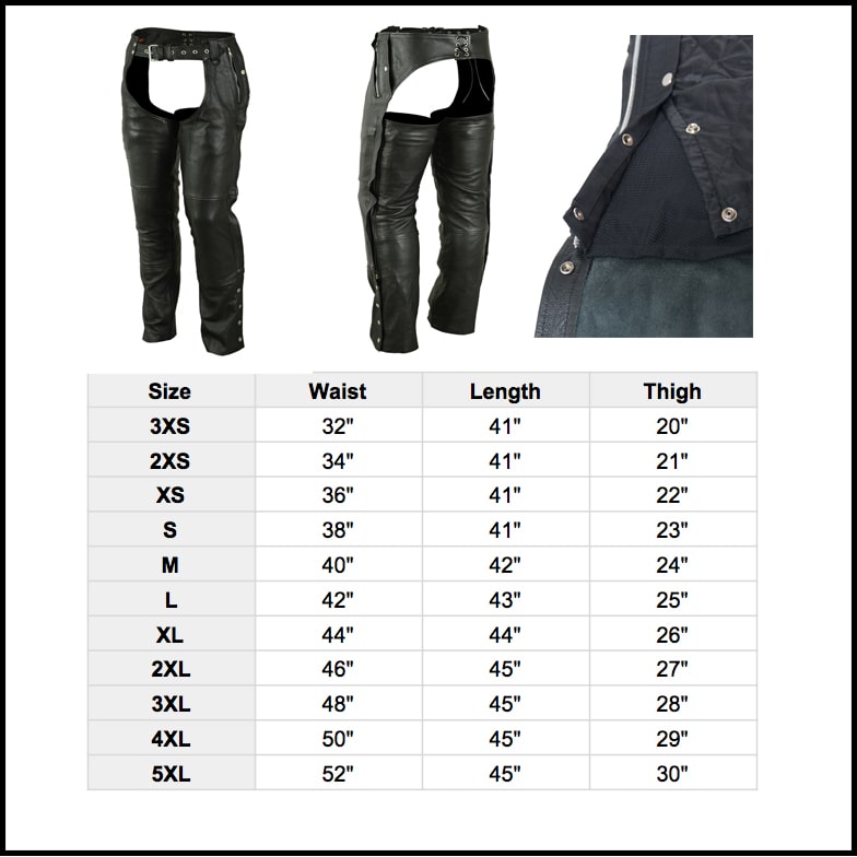 Unisex Double Deep Pocket Thermal Lined Chaps by Daniel Smart – Cycle Clear