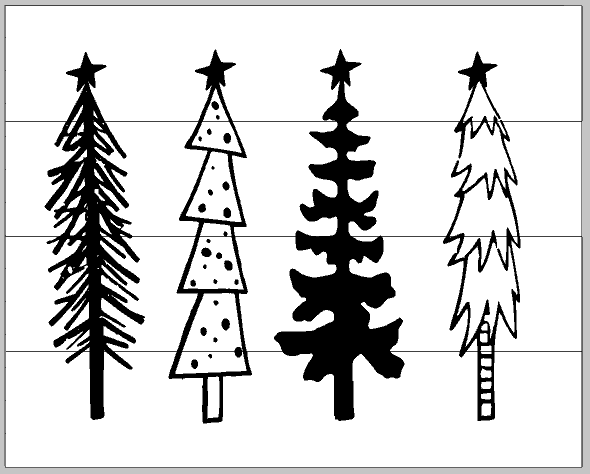 Tall Skinny Christmas Tree / Tall Skinny Christmas Trees Set Svg Dxf