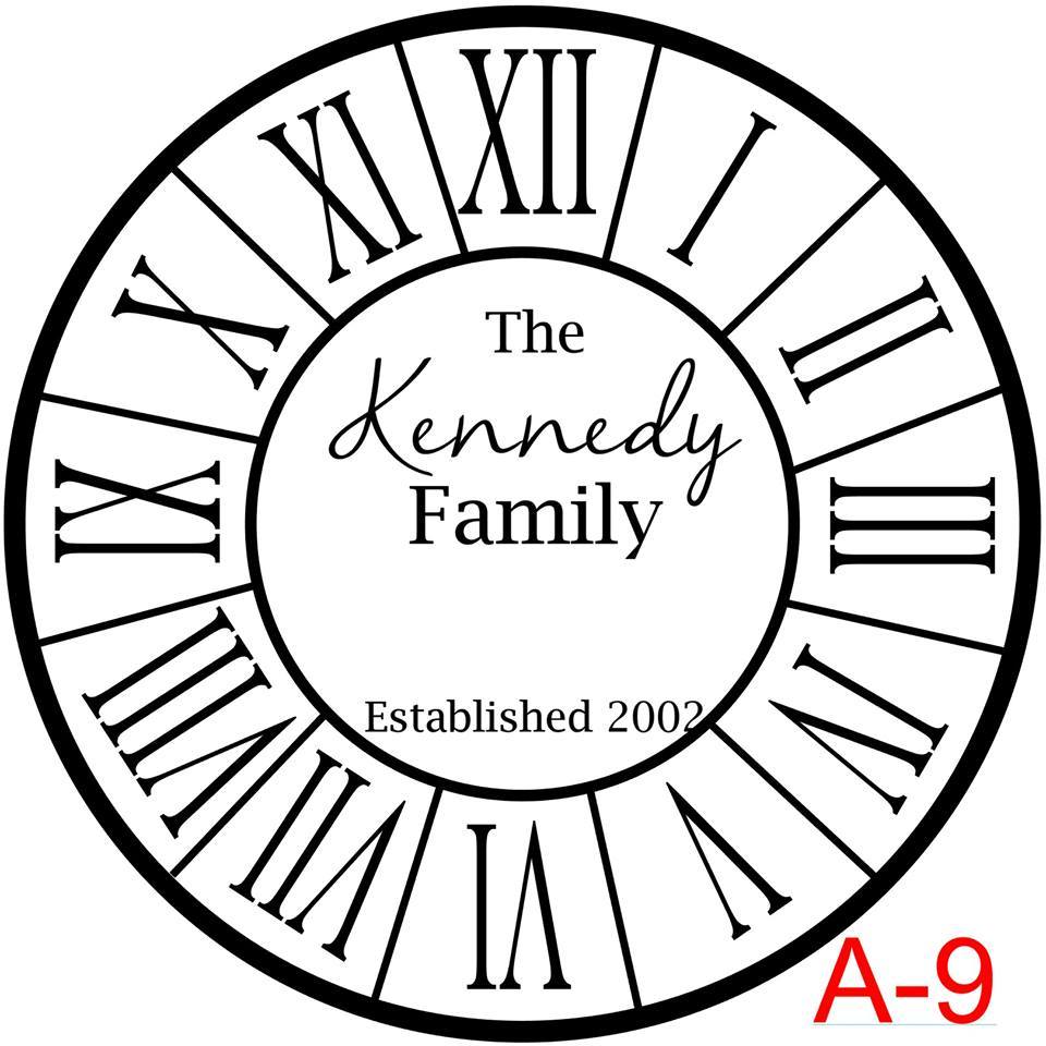 Roman Numerals with border insert The Kennedy family Est ...