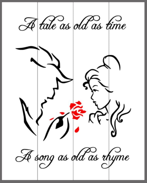 A Tale As Old As Time Beauty And The Beast 14x17 Pallets By Design