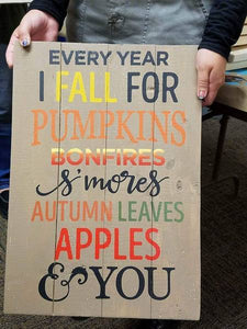Every year I fall for pumpkins 14x20