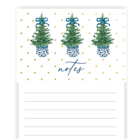 Magnetic Notepad “Fancy and Festive” trees & polka dots