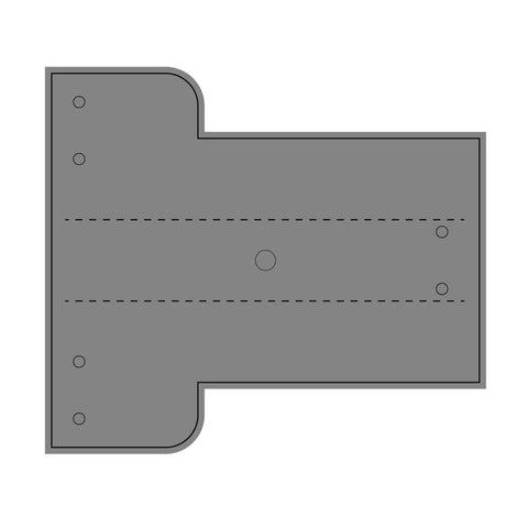 Drawing of grey rectangular part to be cut out