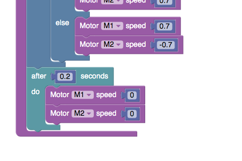 Instructions to make Smartibot stop 0.2 seconds after the A.I. has detected something