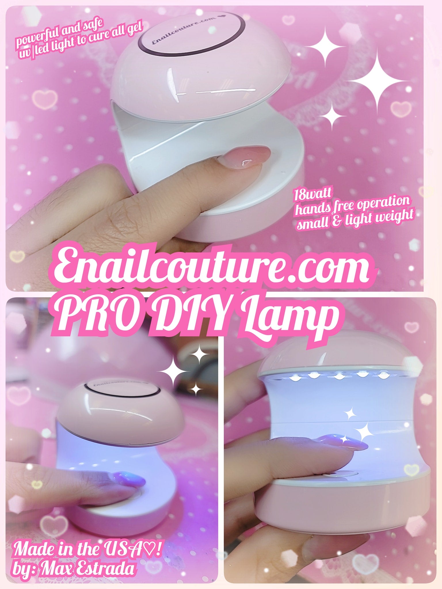 XSMNER UV LED Nail Lamp, Portable Mini Nail Dryer, 360° Rotatable Hands  Free Quick Gel Nail Light, Nail Polish Curing Lamp Flash Cure Light for  Nails