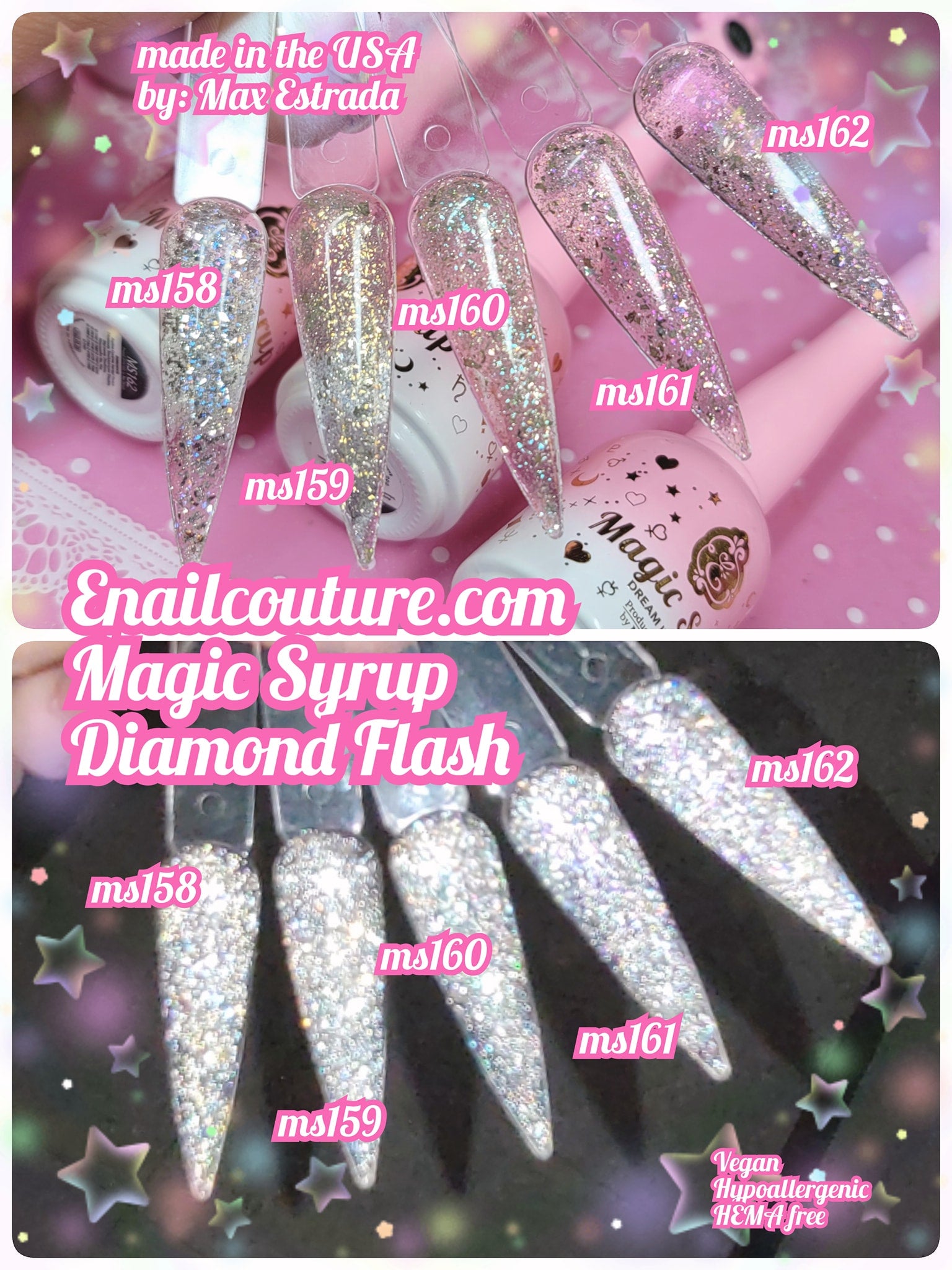 Flash gel, Reflective Glitter Gel !~ (Explosion Diamond Gel Nail Reflective  Sparkling Nail Polish Bright Glitter UV Nail Gel Broken Diamond Gel Nail