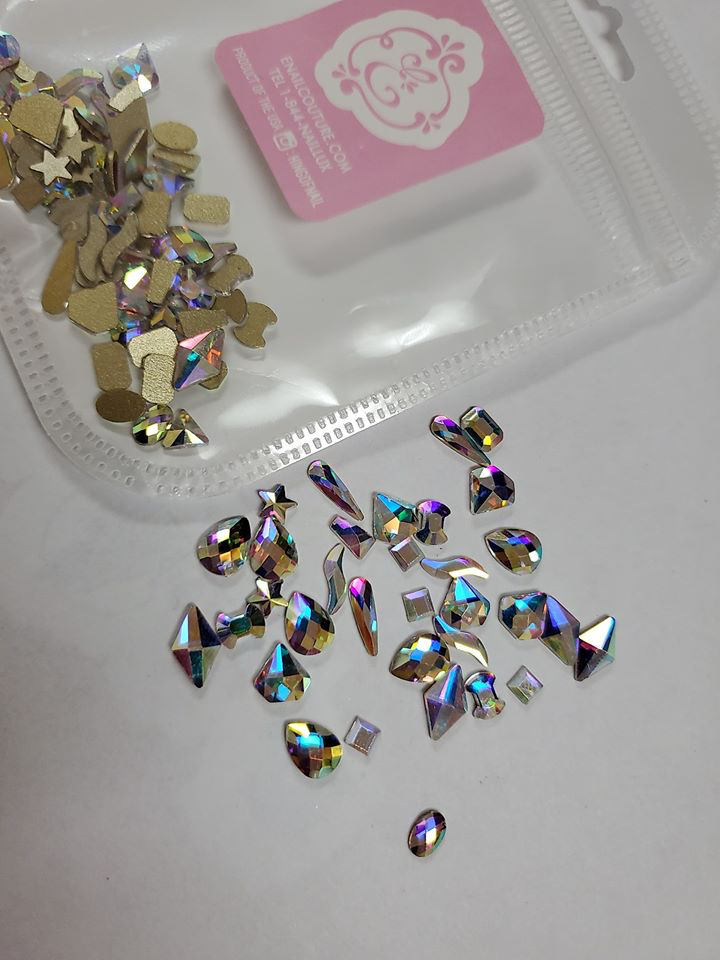 Opal Nail Rhinestones/ Small Opal Glitter Mix Flat Back Crystal Gems S –  MakyNailSupply