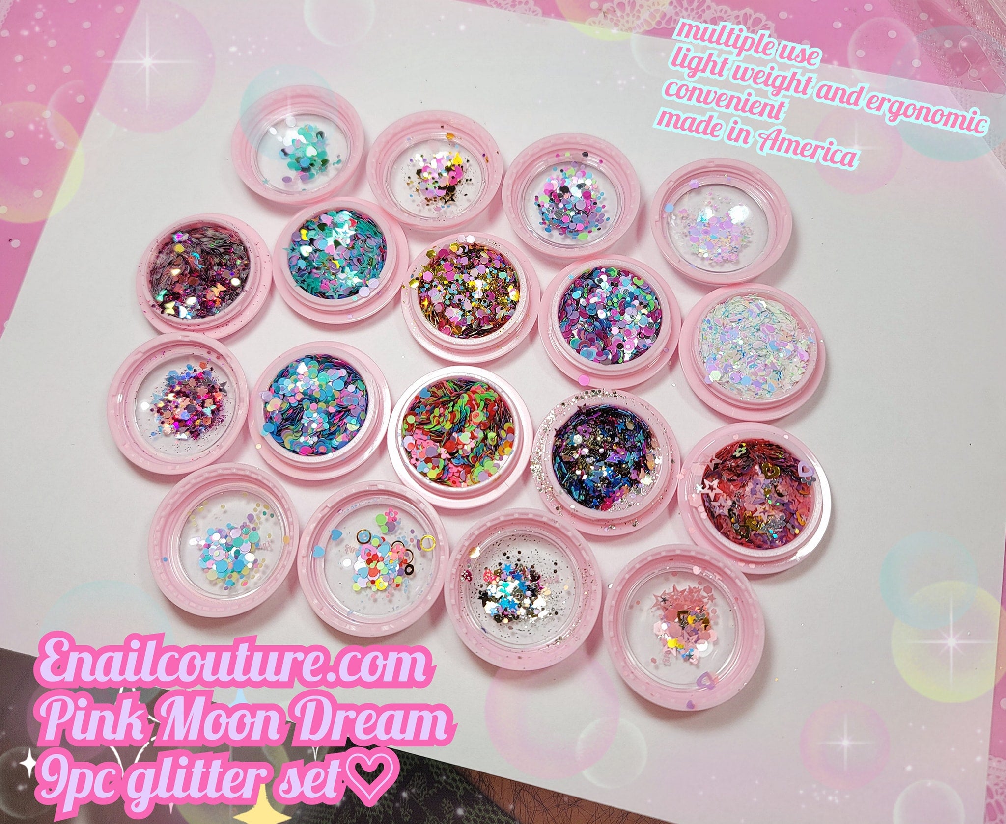 pretty girl glitter set! magic pastel hologram glitter set