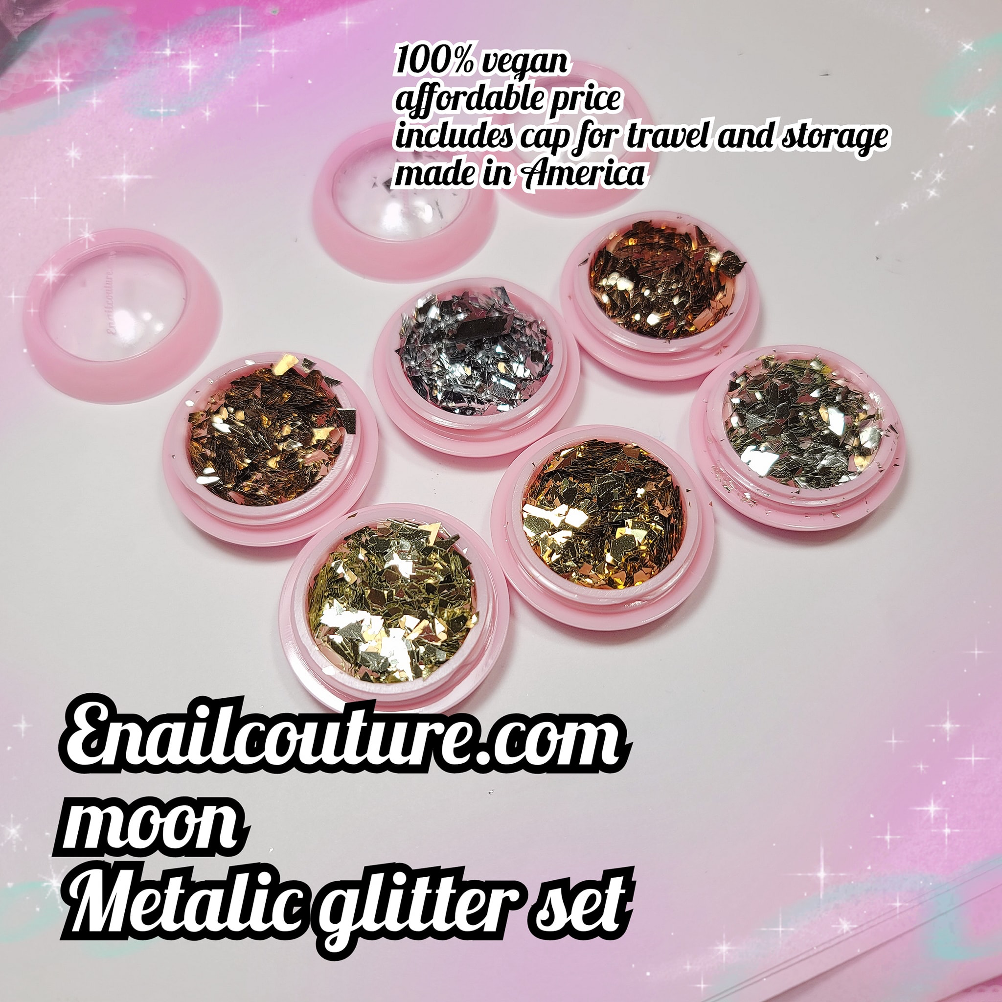 Cookies glitter set (Set of 6 Holographic Nail Glitter Mermaid