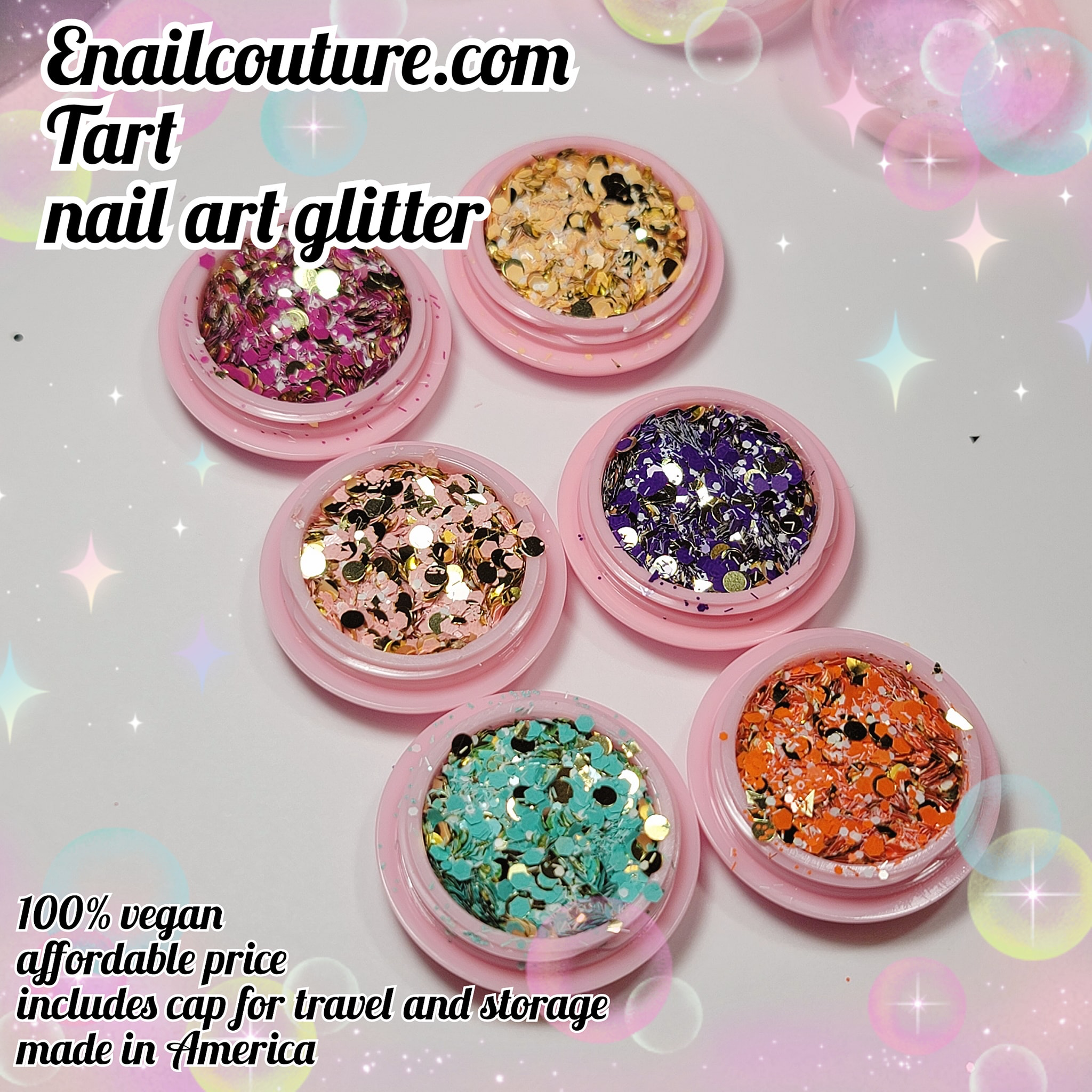 Venus Star glitter Set (Set of 6 Holographic Nail Glitter Mermaid Powd