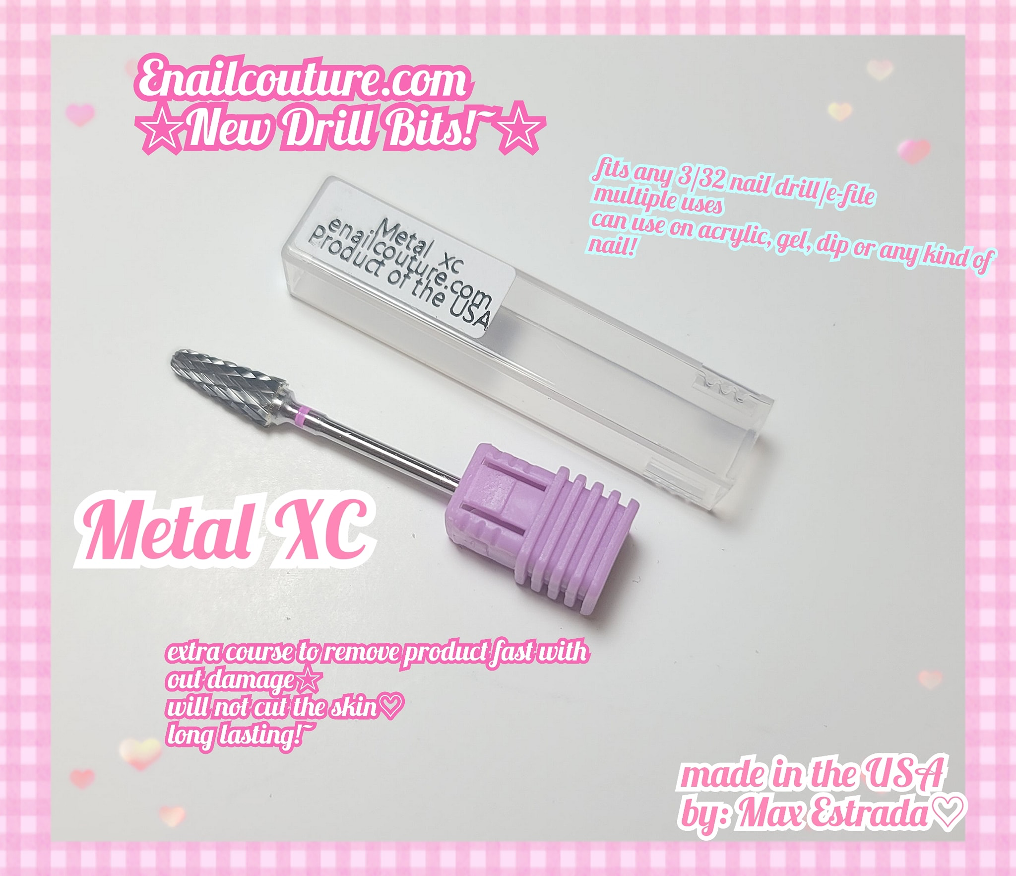 Metal XC bit (USA 3/32  Purple Tornado Nail Carbide Drill Bit - Fast Remove for Acrylic or Hard Gels Remover Professional Manicure Pedicure Rotary Tool- Extra Coarse)