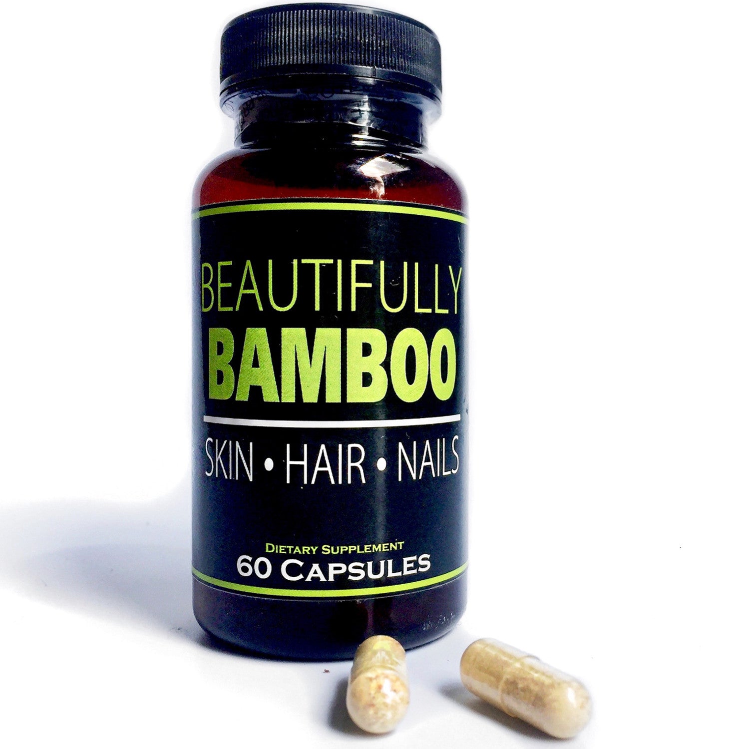 Beautifully Bamboo Ultra Vitamin for Skin, Hair, and Nail Growth. Enriched with Biotin, Bamboo Silica, Amino Acids and More (60 Capsules)
