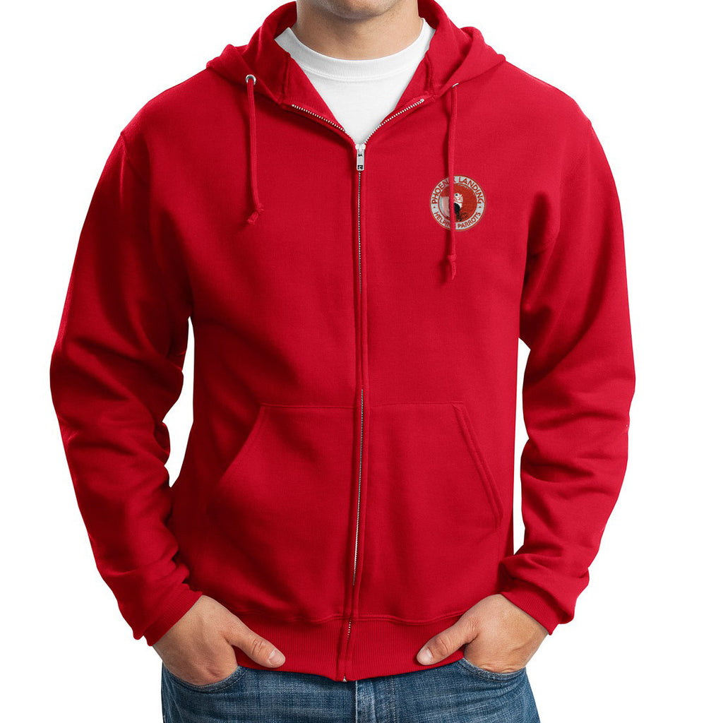 Full Zip Hooded Sweatshirt - Red – Phoenix Landing's Helping Parrots