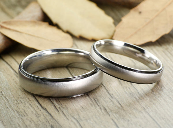 Titanium Wedding Ring Sets Wedding Bands For His Her J Rings Studio
