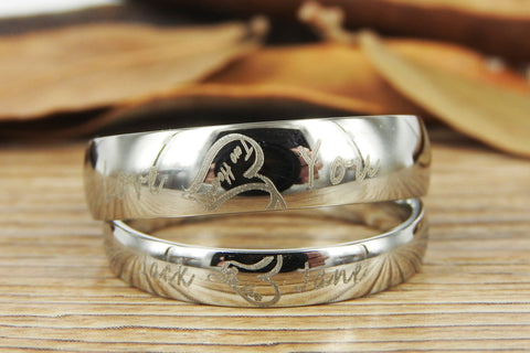 Handmade Your Marriage Vow & Signature Rings Wedding Rings, Gold