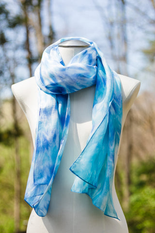 silk scarf worn