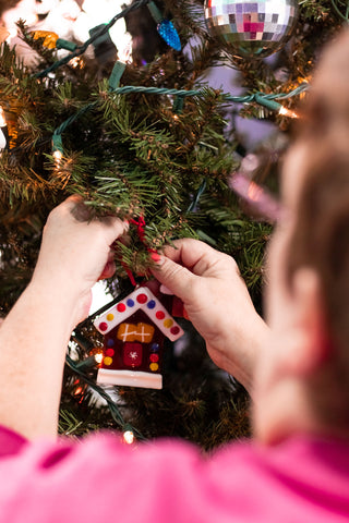 ornament made by adult with disability on tree