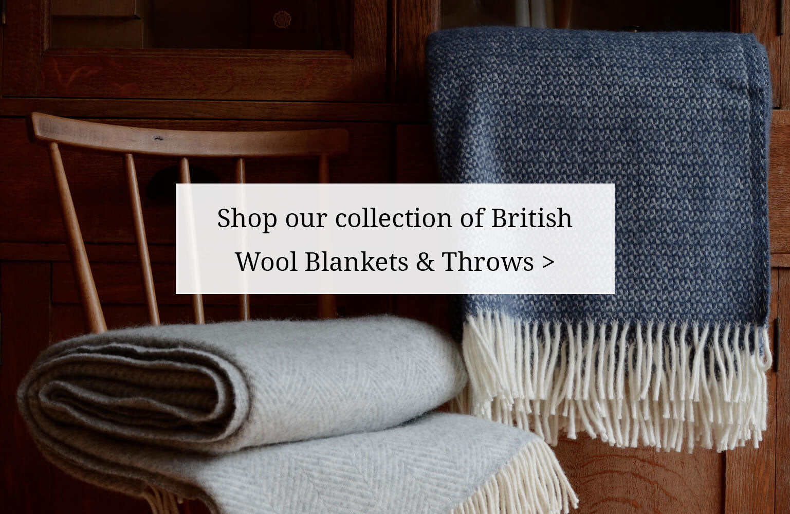 shop our British made wool blankets and throws