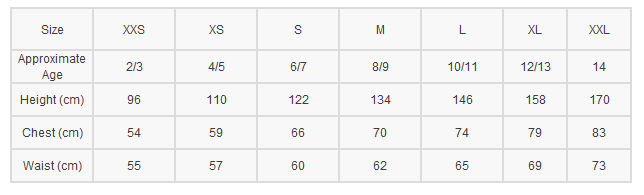 barbour size chart