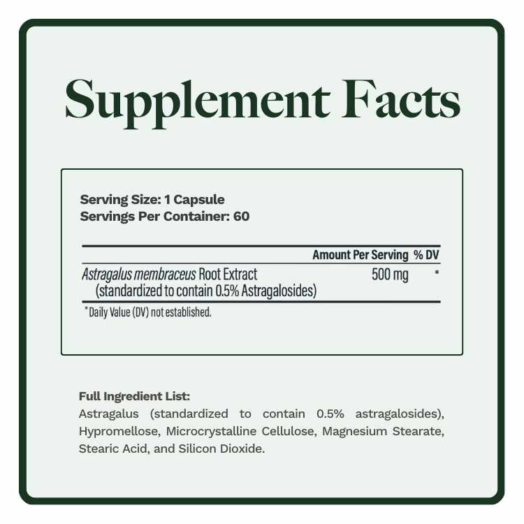 Astragalus Supplement Facts